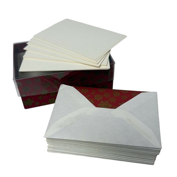 Vintage Bentz Stationery 19 Mini Cards and Red Print Lined Envelopes Germany - Picture 7 of 10